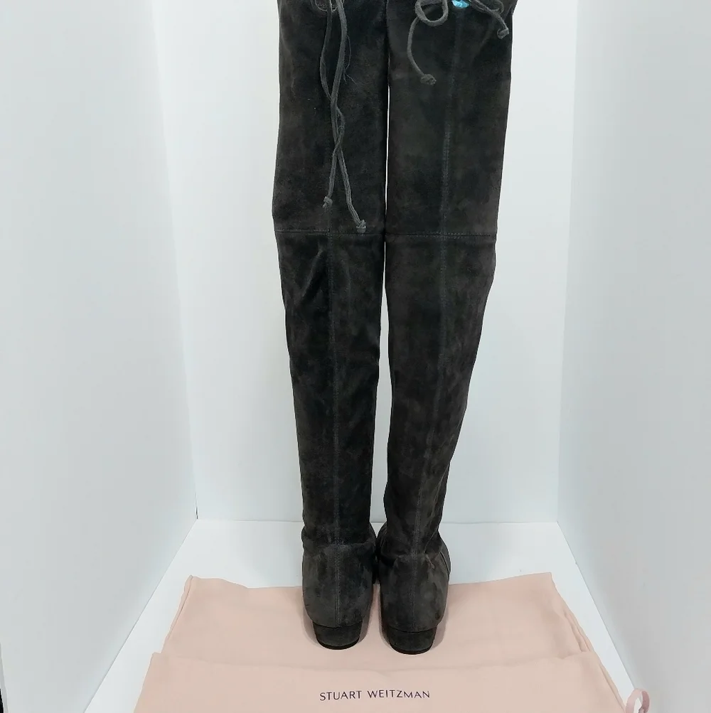 Stuart Weitzman Lowland Over-The-Knee Suede‎ Boots, Size 8.5|EUR 39